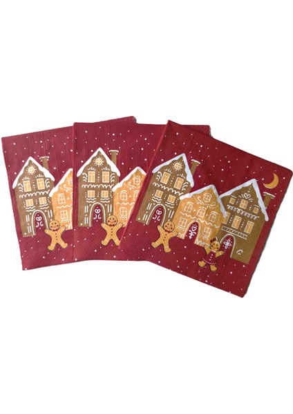 Kurabiye Adam Happy New Year Kağıt Peçete 20'li modelleri