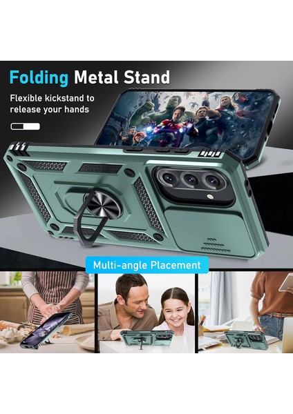 Samsung Galaxy A26 Uyumlu Ekran Koruyucu Kılıf Sürgülü Yüzüklü Standlı Darbe Emici Tank Kapak fiyatları