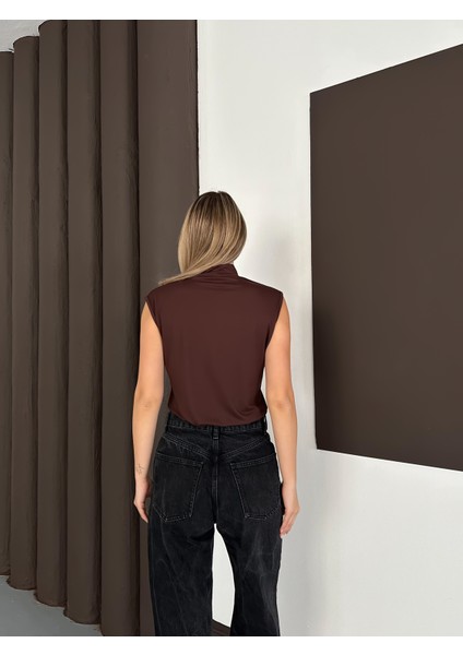 Kadın Sıfır Kol Boğazlı Body 2'li Set