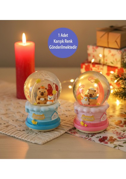 Capybara Orta Boy Işıklı Müzikli Kar Küresi modelleri