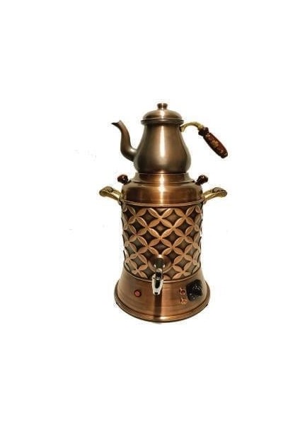 Elektrikli 3 Demlikli Bakır Semaver