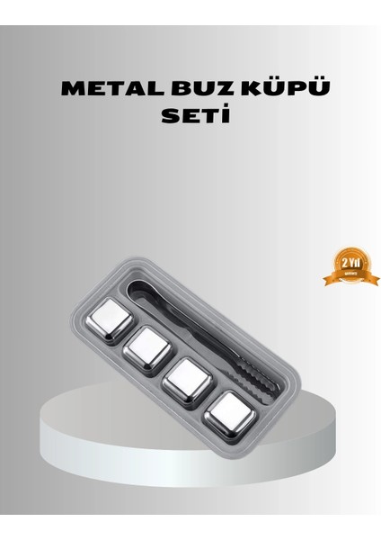 Buğz Paslanmaz Metal Buz Küpleri Seti Klipsli Sulandırmadan Soğutma Özellikli