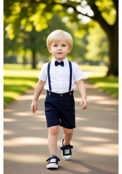 Erkek Çocuk Gömlek Şort ve Papyon Seti Günlük ve Özel Anlar Için Kaliteli Şık Rahat modelleri