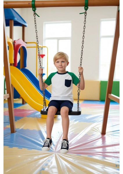 Erkek Çocuk %100 Pamuklu Günlük Kısa Kollu Üst ve Şort Kombin Kaliteli Şık Rahat