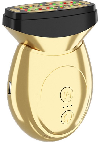 Akıllı Güzellik Aleti Kolajen Kaldırma Sıkılaştırıcı Beyazlatıcı Nemlendirici Cilt Mikro Akım Masaj Cihazı Altın (Yurt Dışından)