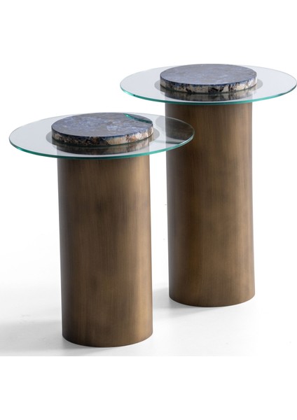 Lanny Vol2 Ikili Cam Tablalı Zigon Sehpa Seti modelleri