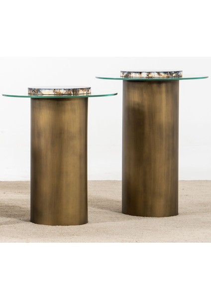 Lanny Vol2 Ikili Cam Tablalı Zigon Sehpa Seti fırsatları