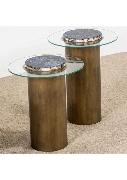 Lanny Vol2 Ikili Cam Tablalı Zigon Sehpa Seti indirimleri