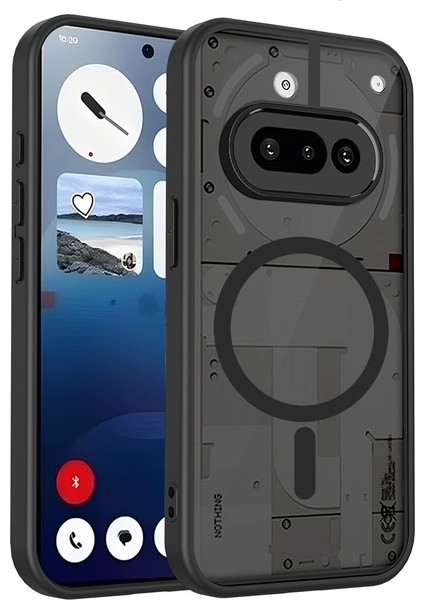 Nothing Phone 3A Kılıf, Manyetik Yarı Saydam Mat Darbeye Dayanıklı ve Parmak Izi Önleyici Koruyucu Kılıf-Siyah (Yurt Dışından)