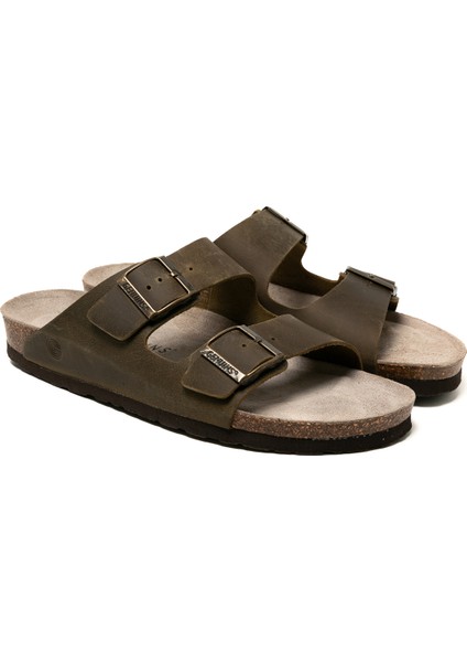 Erkek Terlik Hawaıı G105996 Genuins Oiled Leather Kaki modelleri