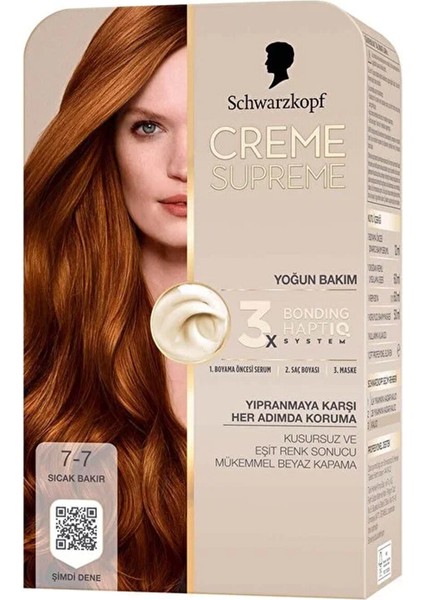 3 Adet Creme Supreme Saç Boyası 7-7 Sıcak Bakır fiyatları