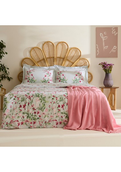 Home Madison %100 Pamuk Çift Kişilik Nevresim Pike Takımı Pembe