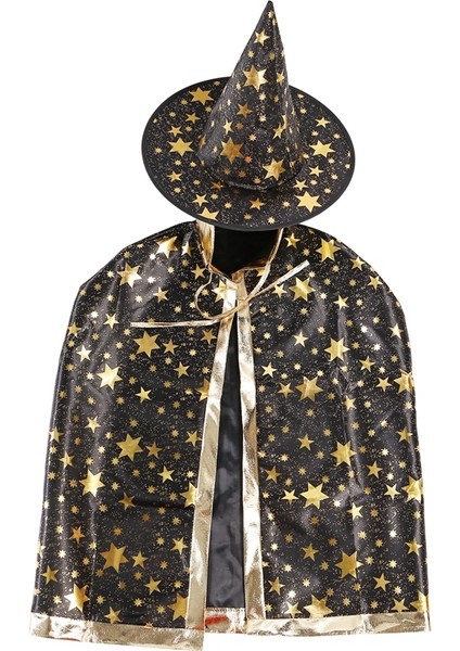 Çocuklar, Erkekler, Kızlar ve Siyah Için Cadılar Bayramı Kostümleri Şapkalı Cadı Büyücü Pelerini (Yurt Dışından) modelleri