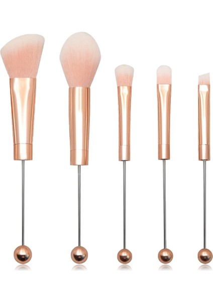 5 Parçalı Boncuklu Makyaj Fırçaları Silikon Boncuklar Dıy Makyaj Kozmetik Fırçaları Boncuklu Fırça Seti (Yurt Dışından)