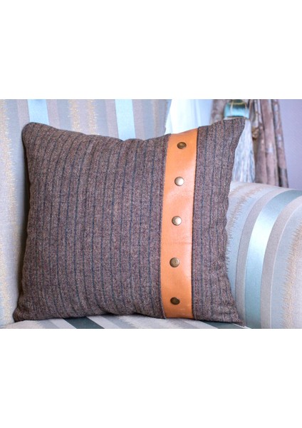 Coco Brown 4 Deri ve Kumaş Kırlent