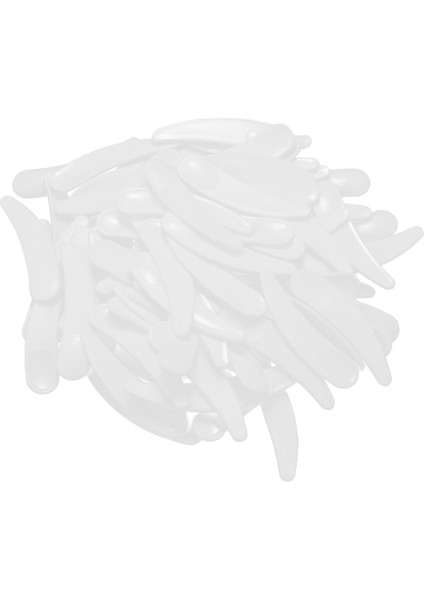 100 Adet Mini Kozmetik Spatula Kepçesi Tek Kullanımlık Beyaz Plastik Maske Spatula Kaşıkları (Yurt Dışından)