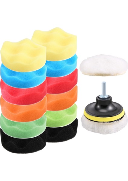 Parlatma Cilalama Pedi Oto Cilalayıcıları ve Parlatıcıları Balmumu Seti 15'li Paket + M10 Matkap Adaptör Kiti (Yurt Dışından)