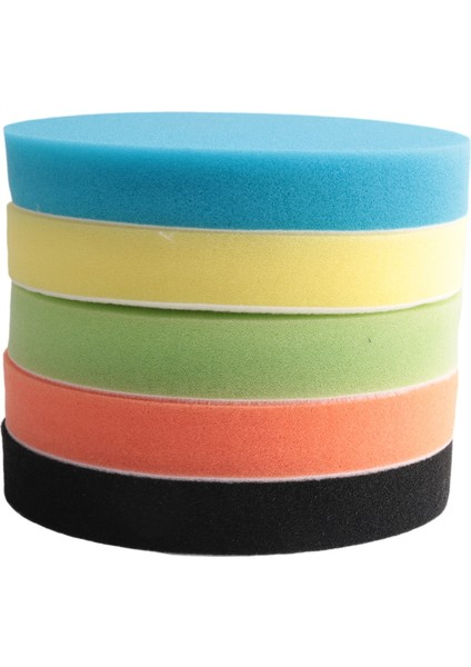 5 Adet 6 Inç (150 Mm) Düz Sünger Açık Sarı Açık Sararma Pedi Cilalama Pedi Kiti Araba Cilası (Yurt Dışından)