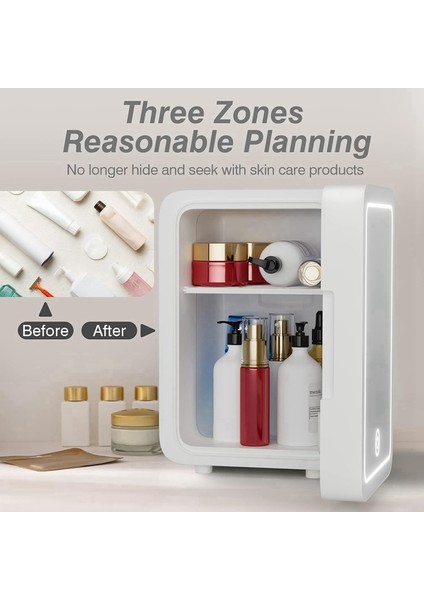 LED Işıklı Aynalı Makyaj Buzdolabı 4l Mini Buzdolabı Yatak Odası Araba Kozmetik ve Cilt Bakımı Için Küçük Buzdolabı Ab Fişi (Yurt Dışından) fırsatları