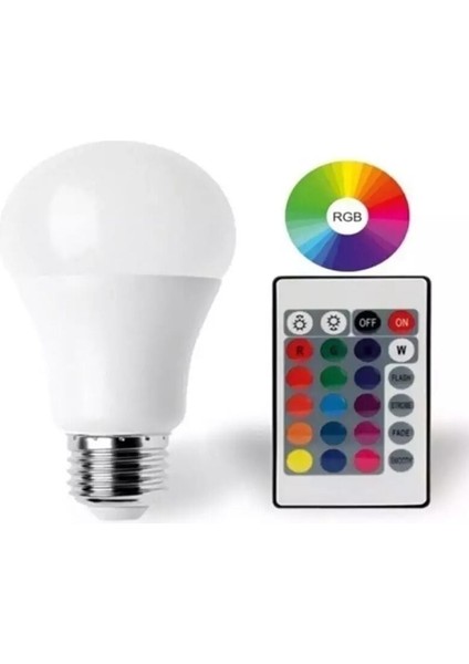 9W E27 Rgb ve Beyaz Işık Kumandalı Ampul modelleri