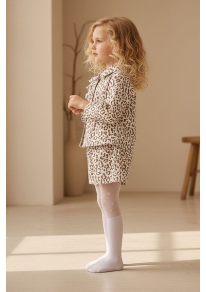 Asimetrik Leopar Desenli Kız çocuk takım - Haki fiyatları