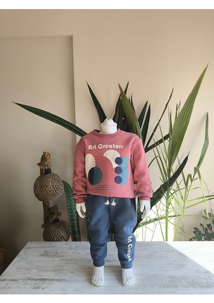 Erkek Kız Çocuk Alt Üst Takım Unisex Uzun Kollu Eşofman Rahat Spor Şık Modern Tasarım Ribanalı fiyatları