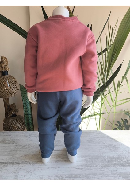 Erkek Kız Çocuk Alt Üst Takım Unisex Uzun Kollu Eşofman Rahat Spor Şık Modern Tasarım Ribanalı