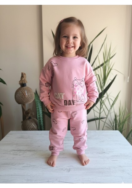 Kız Çocuk Alt Üst Takım Uzun Kollu Eşofman Rahat Şık Modern Tasarım