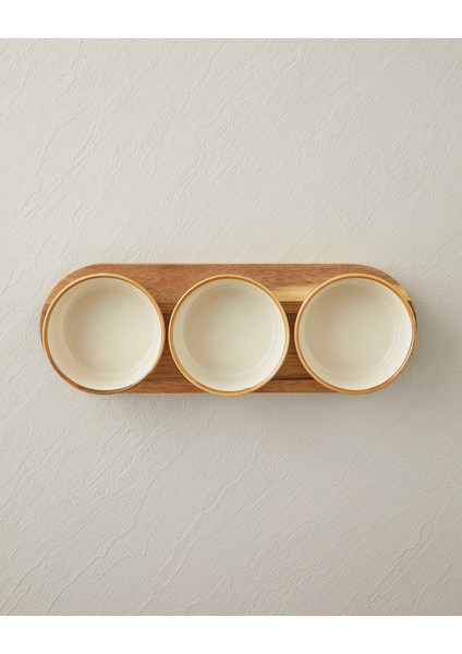 Woodcrest Akasya 4 Parça Sunumluk 10X10 cm Beyaz-Kahverengi modelleri