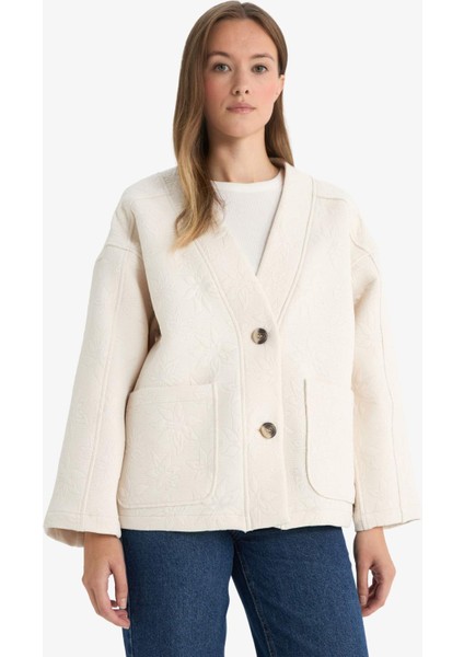 Regular Fit V Yaka Düğmeli Dokuma Ceket G2521AX25AU modelleri