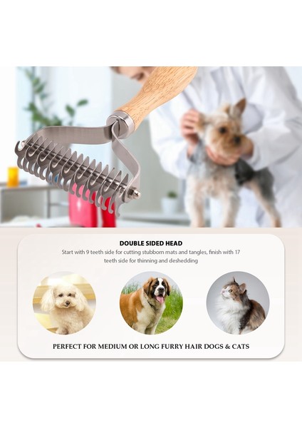 Evcil Hayvan Bakım Fırçası, Köpekler ve Kediler Için Çift Taraflı Tüy Tırmığı, Dolaşmış Tüyler/karışıklıklar Için Güvenli Tüy Dökme Tarak ve Tüy Dökme Aracı (Yurt Dışından) fırsatları