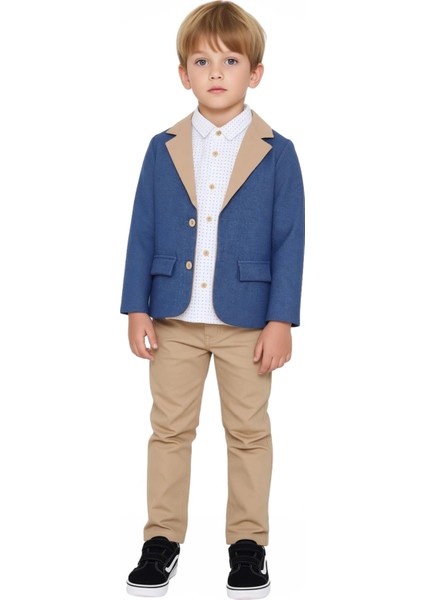 Erkek Çocuk Şık Ceketli ve Pantolonlu Takım Gömlek ve Papyon Dahil Kaliteli Şık Rahat fırsatları
