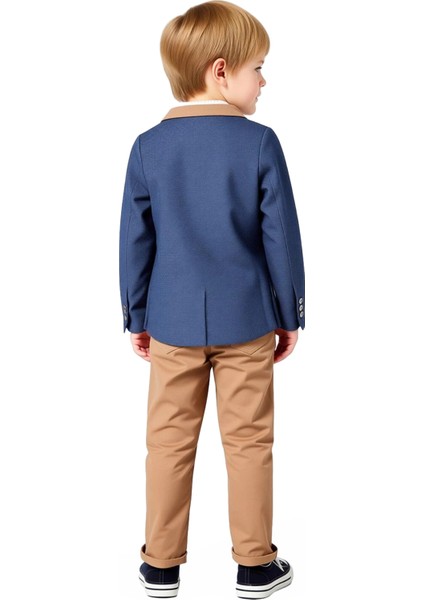 Erkek Çocuk Şık Ceketli ve Pantolonlu Takım Gömlek ve Papyon Dahil Kaliteli Şık Rahat indirimleri