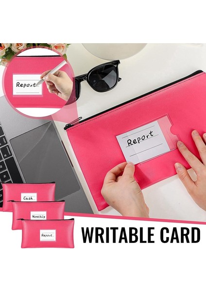 6 Parçalı Fermuarlı Para Çantası Güvenlik Banka Mevduat Çantası Para Çantası Fiş Tutucu Nakit Paralar Kozmetik Kağıt Para Araçları D (Yurt Dışından) modelleri