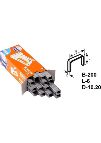 Delta Zımba Teli 200/6 53/6 Kod 201 (5000 Adet) 12'li Paket fırsatları