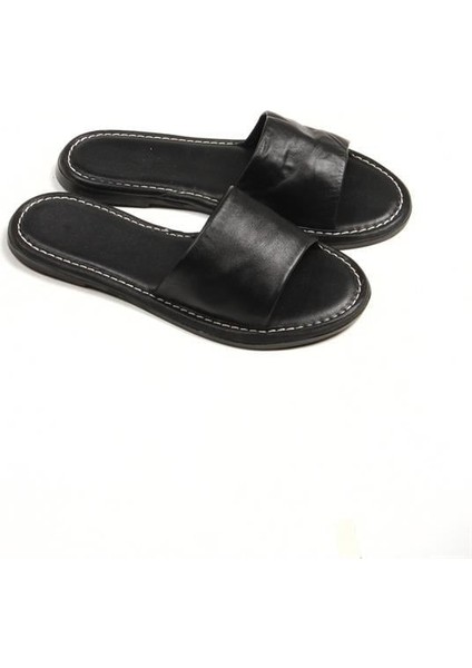 141759 Günlük Düz Terlik Hakiki Deri Siyah fiyatları