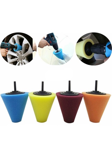 Araba Tekerlek Göbeği Cilalama Parlatma Sapı Cilalama Süngeri Koni Metal Köpük Ped Araba Tekerlekleri, Araba Kapıları ve Kolları Için 4 Adet (Yurt Dışından) fırsatları