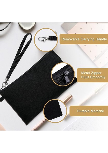 10'lu Paket Süblimasyon Boş Kozmetik Çantaları Bileklikli Makyaj Çantaları Dıy El Sanatları Fermuarlı Kalem Çantaları Siyah 8,3 x 5,1 Inç (Yurt Dışından) fiyatları