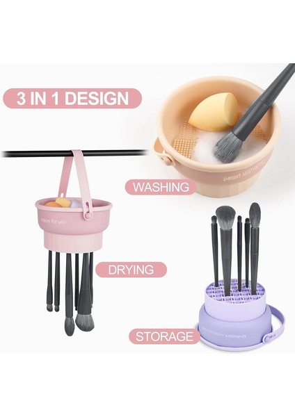 Makyaj Fırçası Temizleme Matı Silikon Makyaj Fırçası Temizleme Kabı Kurutma Tutucu Fırça Temizleme Fırçası Aracı (Yurt Dışından) indirimleri