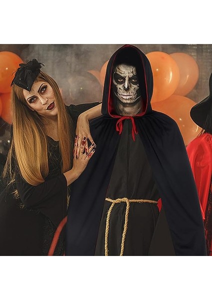 2 Adet Cadılar Bayramı Vampir Pelerini, Yetişkin Cadılar Bayramı Cosplay Kostümleri Için Tersinir Kapüşonlu Vampir Pelerini, Siyah ve Kırmızı 1,5 M (Yurt Dışından) modelleri