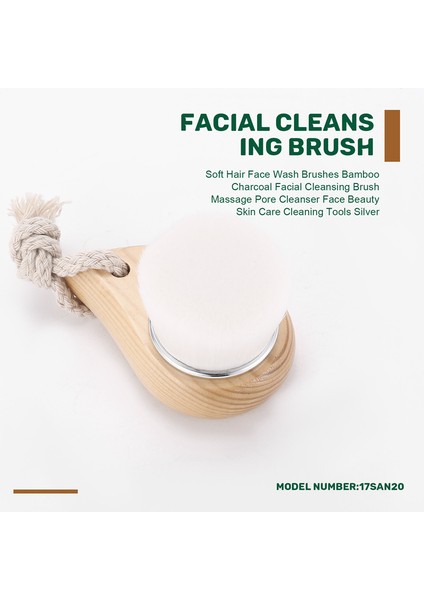 Yumuşak Saçlı Yüz Yıkama Fırçaları Bambu Kömürlü Temizleme Fırçası Masaj Gözenek Temizleyici Yüz Güzelliği Cilt Bakımı Temizleme Araçları Gümüş (Yurt Dışından) indirimleri