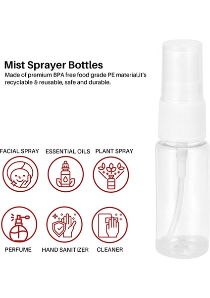 24 Adet 20 ml Şeffaf Boş Şişeler Taşınabilir Doldurulabilir Ince Sis Sprey Şişeleri (Yurt Dışından) modelleri