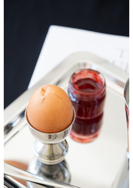 Yumurtalık Metal Rengi Çelik Servis Kase