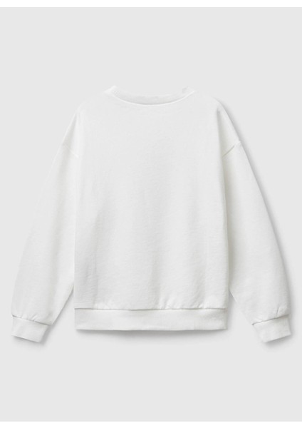 Baskılı Kız Çocuk Ekru Sweatshırt 3J68C10Q0 modelleri