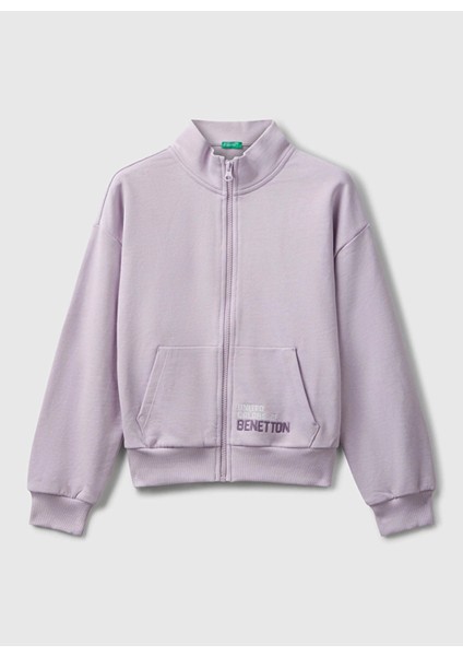Nakışlı Kız Çocuk Lila Sweatshırt 3J68C505D