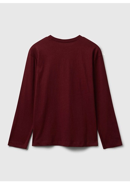 Baskılı Bordo Erkek Çocuk T-Shirt 35RYC10QQ modelleri