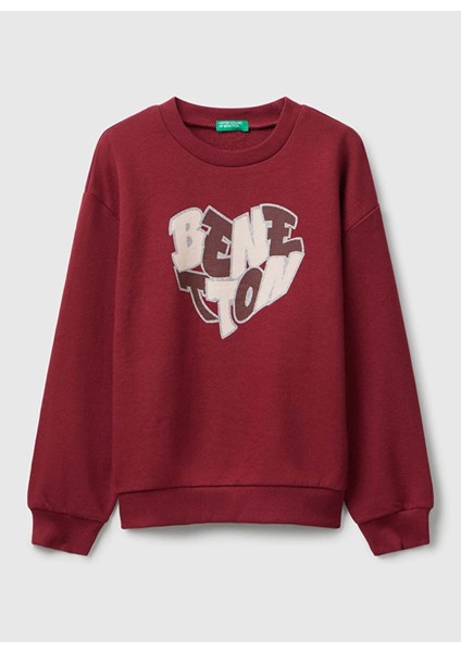 Baskılı Kız Çocuk Mor - Mavi Sweatshırt 3J68C10Q0