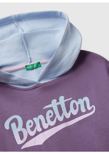 Baskılı Kız Çocuk Mor - Mavi Sweatshırt 3J68C204W fiyatları