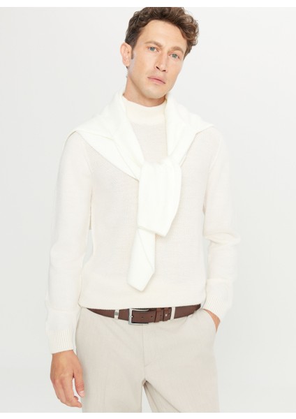 Yarım Balıkçı Yaka Standart Ekru Erkek Kazak ACE049261482_EKR modelleri