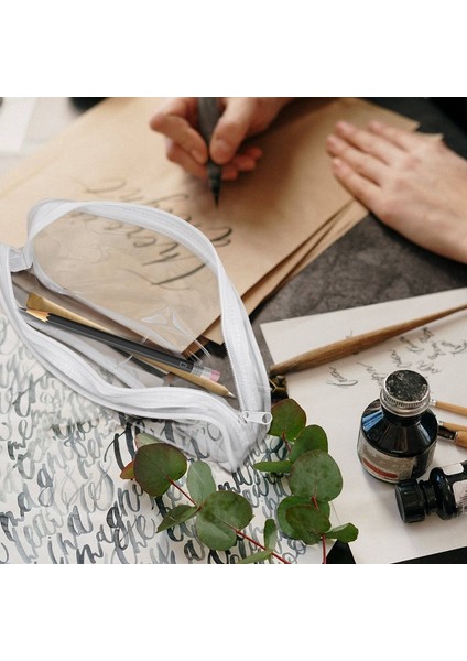 4 Adet Şeffaf Pvc Fermuarlı Kalem Kutusu, Büyük Kapasiteli Kalem Çantası, Fermuarlı Makyaj Çantası, Okul Ofis Kırtasiye Malzemeleri Için (Beyaz) (Yurt Dışından) fırsatları